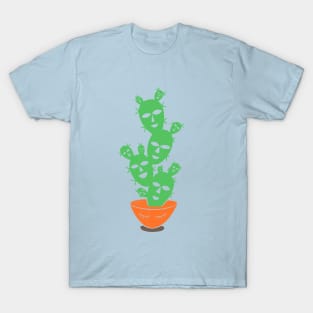 Cactus Tree Bowl Human Faces T-Shirt